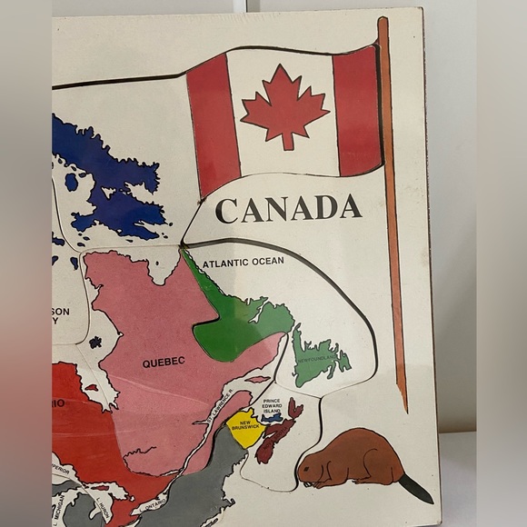 Vintage Canada County Inlay Jigsaw Puzzle by The Toy Maker educational Geography - Picture 9 of 12